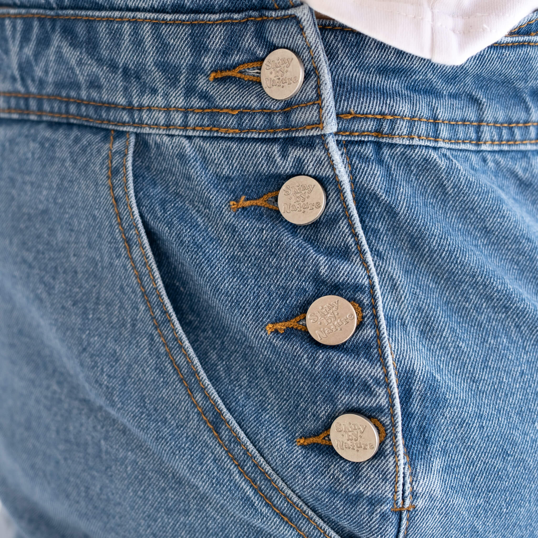 Denim Overall Shorts - Light Wash